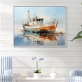 thumbnail image 1 of Designart "Harbor Docked Fishing Vessel III" Coastal Boat Floater Framed Canvas Wall Art, 1 of 5