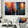 thumbnail image 1 of Designart "Hardedge Art Sublime Tree consistency IV" Abstract Wall Art Set Of 3 - Multi-Color Hard Edge Painting Gallery Wall Set For Home Decor, 1 of 7