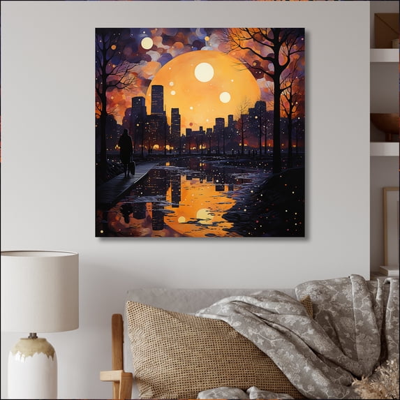 Designart "Harlem Renaissance Reflections Painting II" Pointillism Metal Wall Decor