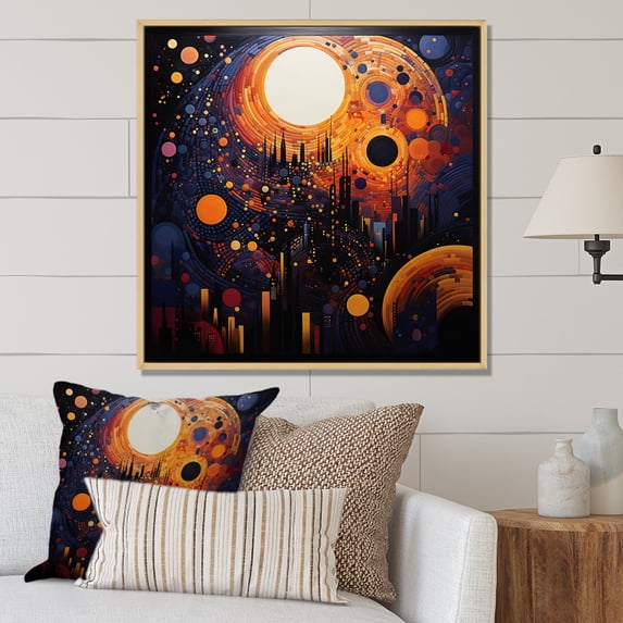 Designart "Harlem at Night Vibrant Renaissance Vibes I" Harlem Renaissance Floater Framed Canvas Art Print