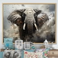 thumbnail image 1 of Designart "Harmonic Elephant Parade II" Animals Elephant Floater Framed Wall Decor, 1 of 5