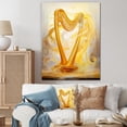 thumbnail image 1 of Designart "Harmonic Harp In Majestic Gold IV" Music Wall Decor, 1 of 7