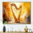 thumbnail image 1 of Designart "Harmonic Harp In Majestic Gold V" Music Floater Framed Canvas Art Print, 1 of 5