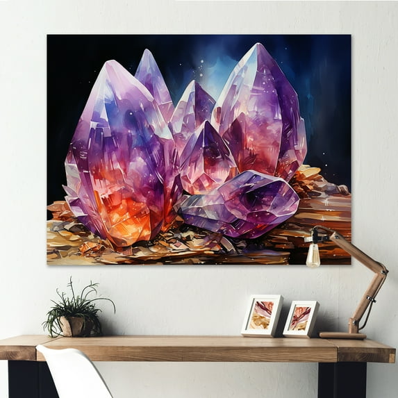 Designart "Harmonic Multicolor Quartz" Spiritual Stone Canvas Wall Art
