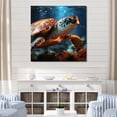 thumbnail image 1 of Designart "Harmonious Abstract Art" Animals Turtle Canvas Art Print, 1 of 7