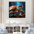 thumbnail image 1 of Designart "Harmonious Abstract Art" Animals Turtle Floater Framed Canvas Art Print, 1 of 5