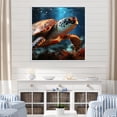 thumbnail image 1 of Designart "Harmonious Abstract Art" Animals Turtle Floater Framed Canvas Art Print, 1 of 5