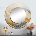 thumbnail image 1 of Designart "Harmonious Alpine Mountain Landscape" Mountains Gold Large Round Mirror - Round Bedroom Mirror Wall Decor - Traditional Round Printed Mirror - 36" x 36", 1 of 6