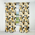 thumbnail image 1 of Designart "Harmonious Arrangement Of Taupe Geometric Blocks" Geometric Blackout Curtain Single Panel, 1 of 4