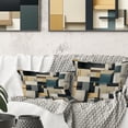 thumbnail image 1 of Designart "Harmonious Arrangement Of Taupe Geometric Blocks I" Geometric Printed Throw Pillow, 1 of 5