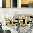 thumbnail image 1 of Designart "Harmonious Arrangement of Taupe Geometric Blocks" Geometric Printed Throw Pillow, 1 of 5
