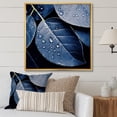 thumbnail image 1 of Designart "Harmonious Blue Indigo Leaves" Leaves Floater Framed Canvas Wall Art, 1 of 5