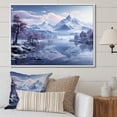 thumbnail image 1 of Designart "Harmonious Blue Peaks Of The Mountain" Landscape Mountains Floater Framed Wall Art Prints, 1 of 5