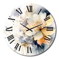 thumbnail image 1 of Designart "Harmonious Chaos in Yellow and Blue I" Floral Oversized Wall Clock, 1 of 5