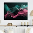 thumbnail image 1 of Designart "Harmonious Contrast Green and Pink I" Modern Waves Metal Art Living Room, 1 of 5