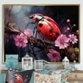 thumbnail image 1 of Designart "Harmonious Encounter With Botanical Ladybug IV" Ladybug Floater Framed Canvas Art Print, 1 of 5