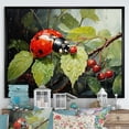 thumbnail image 1 of Designart "Harmonious Encounter With Botanical Ladybug" Ladybug Floater Framed Wall Art Living Room, 1 of 5