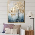 thumbnail image 1 of Designart "Harmonious Gold And Blue Trees IV" Landscape Trees Floater Framed Canvas Prints, 1 of 5