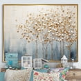 thumbnail image 1 of Designart "Harmonious Gold And Blue Trees V" Landscape Trees Floater Framed Wall Decor, 1 of 5