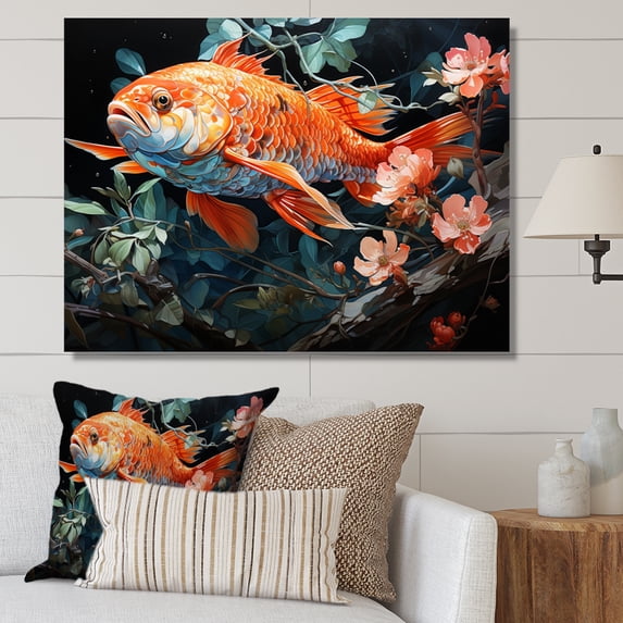 Designart "Harmonious Hues in Fishing II" Animals Canvas Art Print
