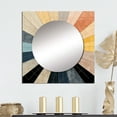 thumbnail image 1 of Designart "Harmonious Mid-Century Abstract Geometric Patterns III" Modern Midcentury Square Mirror Wall Decor Mid-Century - Large Blue Square Bathroom Mirror - Square Printed Wall Mirror Art, 1 of 5