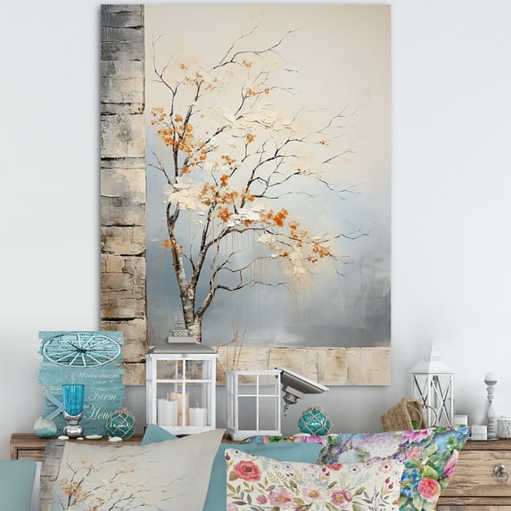 Designart "Harmonious Neutral Oak I" Tree Oak Wall Decor