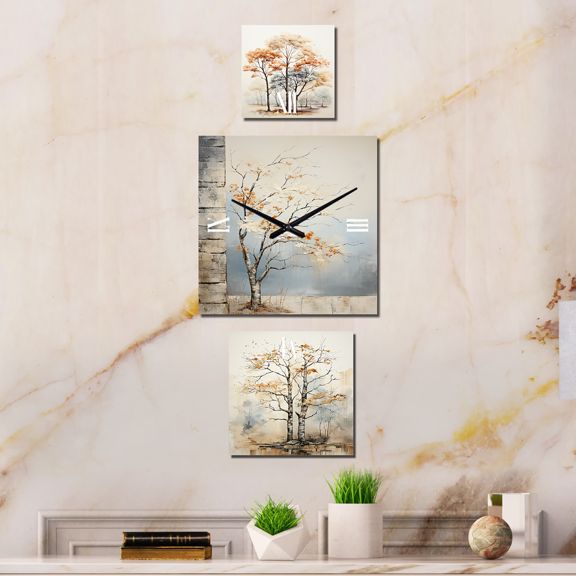 Neutral Clock Display Designart