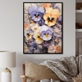 thumbnail image 1 of Designart "Harmonious Purple Minimalist Pansies" Pansies Floater Framed Canvas Prints, 1 of 5