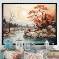 thumbnail image 1 of Designart "Harmonious River In Alcohol Ink" Countryside Floater Framed Canvas Wall Art, 1 of 5