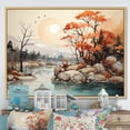 thumbnail image 1 of Designart "Harmonious River In Alcohol Ink" Countryside Floater Framed Canvas Wall Art, 1 of 5