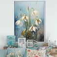 thumbnail image 1 of Designart "Harmonious Snowdrop Simplicity" Snowdrops Floater Framed Canvas Art Print, 1 of 5