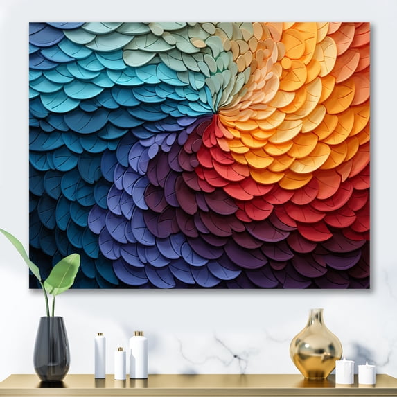 Designart "Harmonious Spectrum Opt Art wall decor III" Modern Canvas Art Print