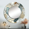thumbnail image 1 of Designart "Harmonious Teal And Grey Marble Essence" Abstract Round Mirror Wall Decor Glam - Large Teal Round Bathroom Mirror - Round Mirror - 23" x 23", 1 of 6