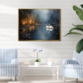 thumbnail image 1 of Designart "Harmonious White Swans by Moonlight IV" Animals Framed Wall Art - Modern Farmhouse White Swans Entryway Framed Wall Art, 1 of 6