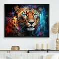thumbnail image 1 of Designart "Harmonious Wild Elegance Of Pop Art Tiger" Animals Tiger Floater Framed Canvas Prints, 1 of 5