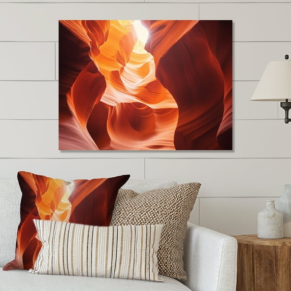 Designart "Harmony Amidst Antelope Canyon I" Landscapes Metal Wall Art Prints