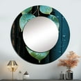 thumbnail image 1 of Designart "Harmony In Aqua Leaf Photography" Leaves Rund Mirror For Wall Decor - Large Green Round Print Mirror - Round Traditional Mirror - Wall Mounted Round Large Mirror - 29" x 29", 1 of 6