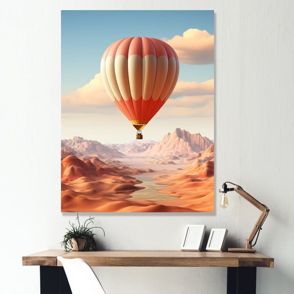 Designart "Harmony In Skies: Balloon Voyage" Hot Air Balloon Canvas Prints