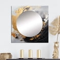 thumbnail image 1 of Designart "Harmony Of Yin And Yang Transcendent Gold And Black II" Abstract Painting Gold Large Square Mirror - Square Bedroom Mirror Printed Wall Decor - Modern Square Printed Wall Mirror Art, 1 of 5
