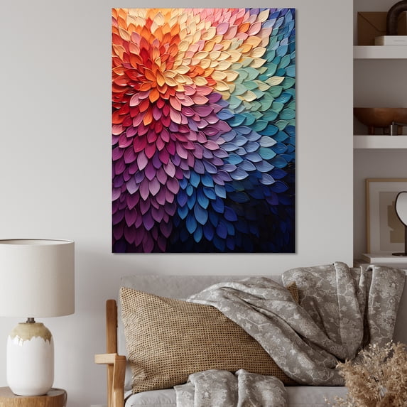 Designart "Harmony in the Colorful Forest II" Abstract Canvas Art Print