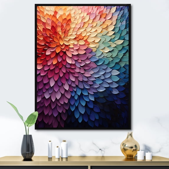 Designart "Harmony in the Colorful Forest II" Abstract Floater Framed Canvas Art Print