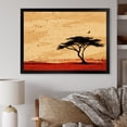 thumbnail image 1 of Designart "Harmony of African Trees I" Floral Framed Wall Art Decor - Global Orange Tree African Entryway Framed Wall Art Print, 1 of 6