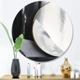 thumbnail image 1 of Designart "Harmony of Marble Black and Gold II" Abstract Marble Metal Round Art Print, 1 of 5