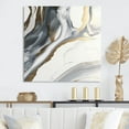 thumbnail image 1 of Designart "Harmony of Marble Black and Gold III" Abstract Marble Metal Wall Art, 1 of 5