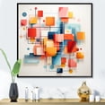 thumbnail image 1 of Designart "Harmony of Mid-Century Squares and Shapes II" Abstract Framed Wall Art - Blue Abstract Modern Shapes Entryway Framed Wall Art Print, 1 of 6