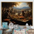 thumbnail image 1 of Designart "Harvest Celebrations Beige and Black Indian Art" Indian Floater Framed Wall Art Living Room, 1 of 7