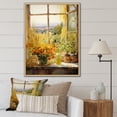 thumbnail image 1 of Designart "Harvest Floral View at Farm Windows I" Farm Framed Wall Art - Country Yellow Farm Windows Entryway Framed Wall Art, 1 of 6