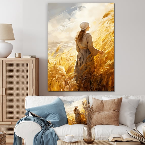 Designart "Harvest Time In Ruth'S Faith I" Christianity Wall Decor