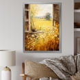 thumbnail image 1 of Designart "Harvest View from Farm Windows I" Farm Framed Wall Art - Country Yellow Farm Windows Living Room Framed Canvas Art, 1 of 6
