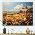 thumbnail image 1 of Designart "Harvest in Holland Orange Blue Mills I" Mills Wall Art Living Room, 1 of 5